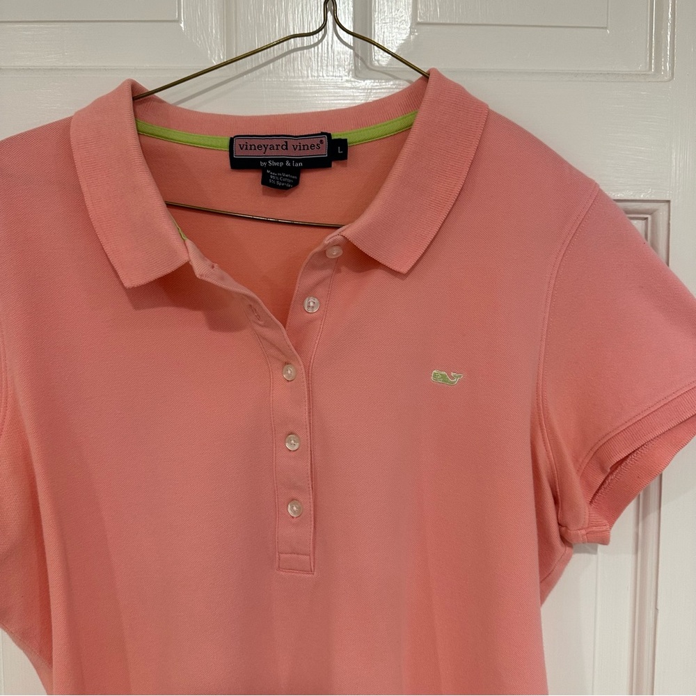 Vineyard vines women’s short sleeve cotton polo shirt light pink size large - Picture 5 of 9